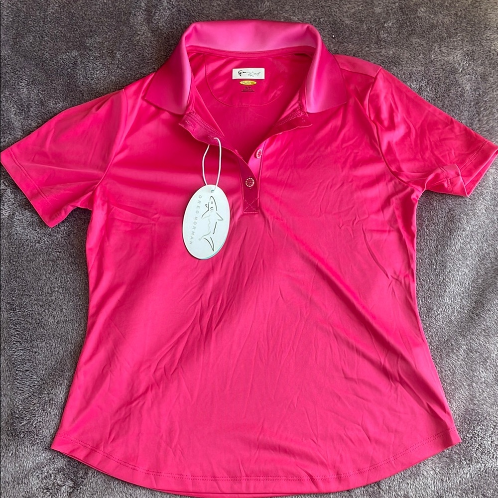 Greg Norman Women's Pink Short Sleeve Polo / Golf Shirt